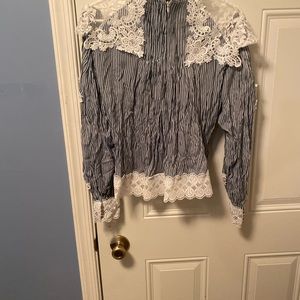 Blue striped and white lace never worn